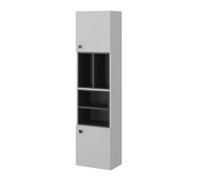 Vicco Meuble Salle de Bain Gerta, Gris, 37.5x150cm | avec porte et compartiments ouverts, à monter sous le lavabo pour un espace de rangement supplémentaire