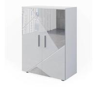 Vicco Meuble Salle de Bain Irma, Blanc Brillant avec Inserts, 60x81cm, pour Le Rangement dans la Salle de Bain et Compatible avec la série Irma