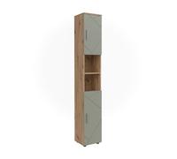 Vicco Meuble Salle de Bain Irma, Vert Sauge, 30x192cm, Grand Espace de Rangement du Haut en Bas, idéal pour Serviettes et Produits de Soin