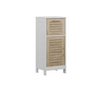 Vicco Meuble Salle de Bain Looma, Blanc/chêne, 35x80cm | avec 1 tiroir, utilisable comme armoire de rangement sur machine à laver ou toilettes