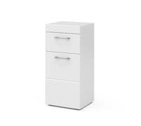 Vicco Meuble Salle de Bain Luna, Blanc, 37x79cm | pour montage mural, combinable avec d’autres meubles Luna