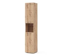 Vicco Meuble Salle de Bain Luna, Chêne Wotan, 37x190cm | pour montage mural, combinable avec d’autres meubles Luna