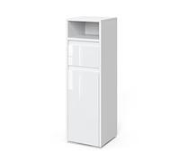 Vicco Meuble Salle de Bain Majest, Blanc Haute Brillance, 30.2x96.3cm, pour Le Rangement des Accessoires de Salle de Bain et combinable