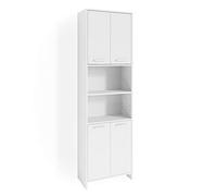 Vicco Meuble Salle de Bain Maris, Blanc, 56.1x190cm, pour Le Rangement des Accessoires de Salle de Bain et des étagères réglables en Hauteur