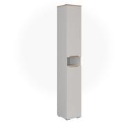 Vicco Meuble salle de bain "Ruben", Blanc/Chêne Artisan 30.2 x 192.5 cm | 2 Portes · 7 compartiments · Rangement ouvert & fermé · Pour serviettes & accessoires