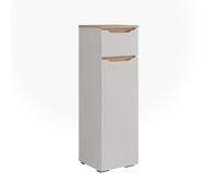 Vicco Meuble salle de bain "Ruben", Blanc/Chêne Artisan 30.2 x 97.5 cm | 1 Tiroir · 1 Porte · Rangement fermé · Forme peu encombrante · Pour produits de soin & accessoires de salle de bains