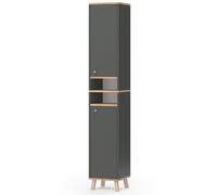 Vicco Meuble Salle de Bain Senyo, Anthracite, 30x174cm | adapté à la fixation murale et compatible avec les meubles Senyo