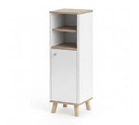 Vicco Meuble Salle de Bain Senyo, Blanc, 30x95cm | adapté à la fixation murale et compatible avec les meubles Senyo