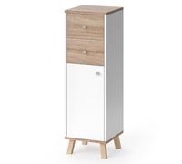 Vicco Meuble Salle de Bain Senyo, Blanc, 30x95cm | avec tiroirs, adapté à la fixation murale et compatible avec les meubles Senyo