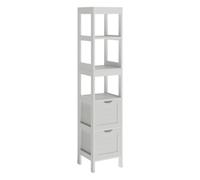 Vicco Meuble Salle de Bain Vilda, Blanc, 30x144cm | avec 2 tiroirs, pour le rangement des accessoires de salle de bain et des produits de soin