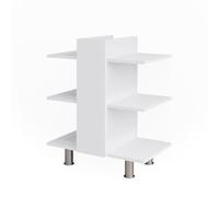 Vicco Meuble sous-lavabo "Fynn", Blanc 60 x 70 cm | 6 compartiments · Découpe pour siphon · Rangement ouvert · Tout à portée de main · Pour accessoires de salle de bains