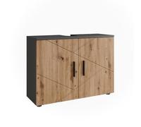 Vicco Meuble sous lavabo Irma, Anthracite/Chêne doré, 80x59cm