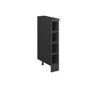Vicco Meuble sous pente "R-Line", Anthracite/Anthracite 15 cm | Rangement ouvert · Profondeur 46 cm · Pieds réglables en hauteur · 3 Tablettes · ✓ Pour zones de toit droites