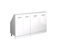 Vicco Meuble sous Pente R-Line, Blanc Haute Brillance, 140cm