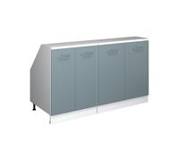 Vicco Meuble sous Pente R-Line, Bleu-Gris, 140cm Lot de 2 caissons 60 cm de Profondeur, Convient aux Murs inclinés et à Une Installation de Cuisine Variable