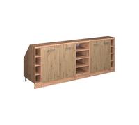 Vicco Meuble sous Pente R-Line, Chêne Artisan, 210cm Lot de 5 caissons 60 cm de Profondeur, Convient aux Murs inclinés et à Une Installation de Cuisine Variable