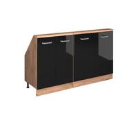 Vicco Meuble sous Pente R-Line, Noir Haute Brillance, 140cm