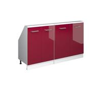 Vicco Meuble sous Pente R-Line, Rouge Brillant/Blanc, 140cm
