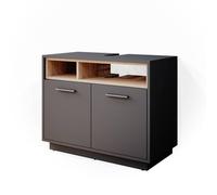 Meuble sous vasque simple Beatrice, 80x64cm, Anthracite, Vicco 34839