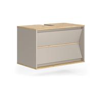 Vicco Meuble sous Vasque Simple Edelin, Cachemire, 80x50cm avec 2 tiroirs, pour Montage Mural et Compatible avec siphons Standards