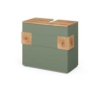 Vicco Meuble sous vasque simple "Eden", Vert 70 x 64.5 cm | 2 Tiroirs · Découpe pour siphon · Rangement généreux · Pour produits de soin & accessoires de salle de bains