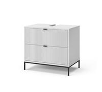 Vicco Meuble sous Vasque Simple Eliza, Blanc, 70x63cm avec 2 tiroirs coulissants, Convient aux siphons Standards avec découpe sur Le Dessus