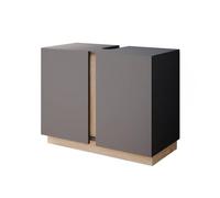 Vicco Meuble sous vasque simple "Gloria", Anthracite 70.4 x 55.5 cm | 2 Portes · 2 compartiments · Découpe pour siphon · Intérieur spacieux · Rangement bien organisé
