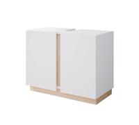 Vicco Meuble sous Vasque Simple Gloria, Blanc, 70.4x55.5cm | avec 2 portes, avec découpe pour siphon et compatible avec la série Gloria