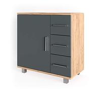 Vicco Meuble sous Vasque Simple Ilias, Chêne doré, 60x60.8cm | avec découpe pour siphon pour installation sur lavabo