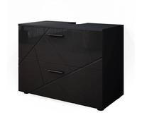 Vicco Meuble sous Vasque Simple Irma, Anthracite Haute Brillance, 80x58.6cm, adapté à l'installation au-Dessus du Siphon avec orifices de Ventilation