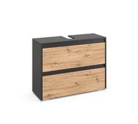 Vicco Meuble sous Vasque Simple Majest, Artisan, 80.1x62cm avec 2 tiroirs, à Installer sous Le lavabo pour Le Rangement de la Salle de Bain
