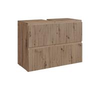 Vicco Meuble sous Vasque Simple Takumi, Artisan, 80x58cm avec 2 tiroirs, pour Le Rangement et l’Organisation des Accessoires de Salle de Bain