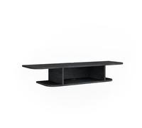 Vicco Meuble TV Lorio, Béton Noir, 105x18.2cm | avec compartiments ouverts, pour le rangement des appareils multimédias et des accessoires