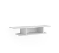 Vicco Meuble TV Lorio, Blanc, 105x18.2cm | compartiments ouverts, pour le rangement des appareils multimédias et des accessoires