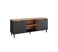 Vicco Meuble TV Marelle, Anthracite/Artisan, 150x60cm | avec 2 portes, convient comme meuble TV ou meuble multimédia