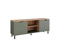 Vicco Meuble TV Marelle, Vert/Artisan, 150x60cm | avec 2 portes, convient comme meuble TV ou meuble multimédia