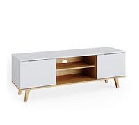 Vicco Meuble TV Nautica, Blanc, 138x49cm | pour l'installation d'appareils TV et d'accessoires multimédias