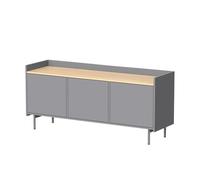 Vicco Meuble TV Velina, Gris, 140x63cm | avec 3 portes, convient comme meuble TV avec compartiment de rangement ouvert