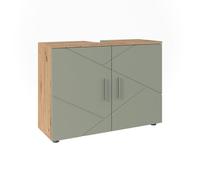 Vicco Meuble Vasque Simple Irma, Vert Sauge, 80x59cm avec 2 Portes, Espace de Rangement supplémentaire Directement sous Le lavabo