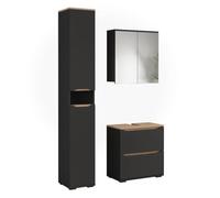 Vicco Meubles bain "Ruben", Anthracite/Chêne Artisan 60.2 cm | composé d’un meuble sous-lavabo, d’une armoire miroir et d’une colonne de rangement