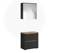 Vicco Meubles bain "Ruben", Anthracite/Chêne Artisan 60.2 cm | composé d’un miroir de salle de bain et d’un meuble sous-lavabo