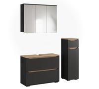 Vicco Meubles bain "Ruben", Anthracite/Chêne Artisan 80.2 cm | composé d’un meuble sous-lavabo, d’une armoire de toilette et d’une colonne