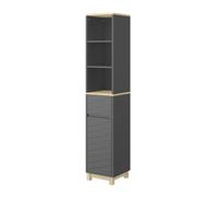 Vicco Meubles de Salle de Bain Livia, Anthracite, 30x151cm | avec tiroir, pour le rangement au-dessus des toilettes avec espace étagère ouvert