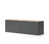 Vicco Mur de Salon Wido, Anthracite, 2 pièces, pour Le Rangement et la présentation d’appareils multimédias