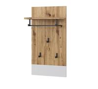 Vicco Portemanteau Mural Selena, Blanc/Artisan, 44x83cm | à fixer au mur avec trois crochets robustes pour vêtements
