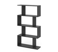 Vicco Séparateur d'espace Levio, Noir, 70x132.1cm | 4 compartiments, convient comme étagère autoportante ou séparateur de pièce
