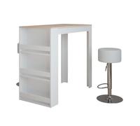Vicco Set de Table de Bar Repose, Blanc/Sonoma, 57x117cm avec 2 tabourets de Bar, utilisable comme Table Haute pour la Cuisine ou la Salle à Manger
