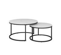 Vicco Set de Tables Basses Montreal, Blanc, 77x40cm | 2 pièces, pliable pour un gain de place et combinable de manière polyvalente