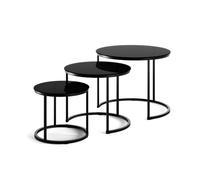 Vicco Set de Tables Basses Montreal, Verre, 55x55cm | 3 pièces, pliable pour un gain de place et combinable de manière polyvalente