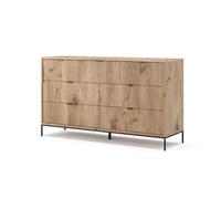 Vicco Sideboard Eliza, Chêne Viking, 42x81cm | avec 7 tiroirs, pour le rangement des vêtements et des articles ménagers